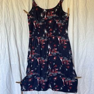 Navy Sundress with Sailboat Print
